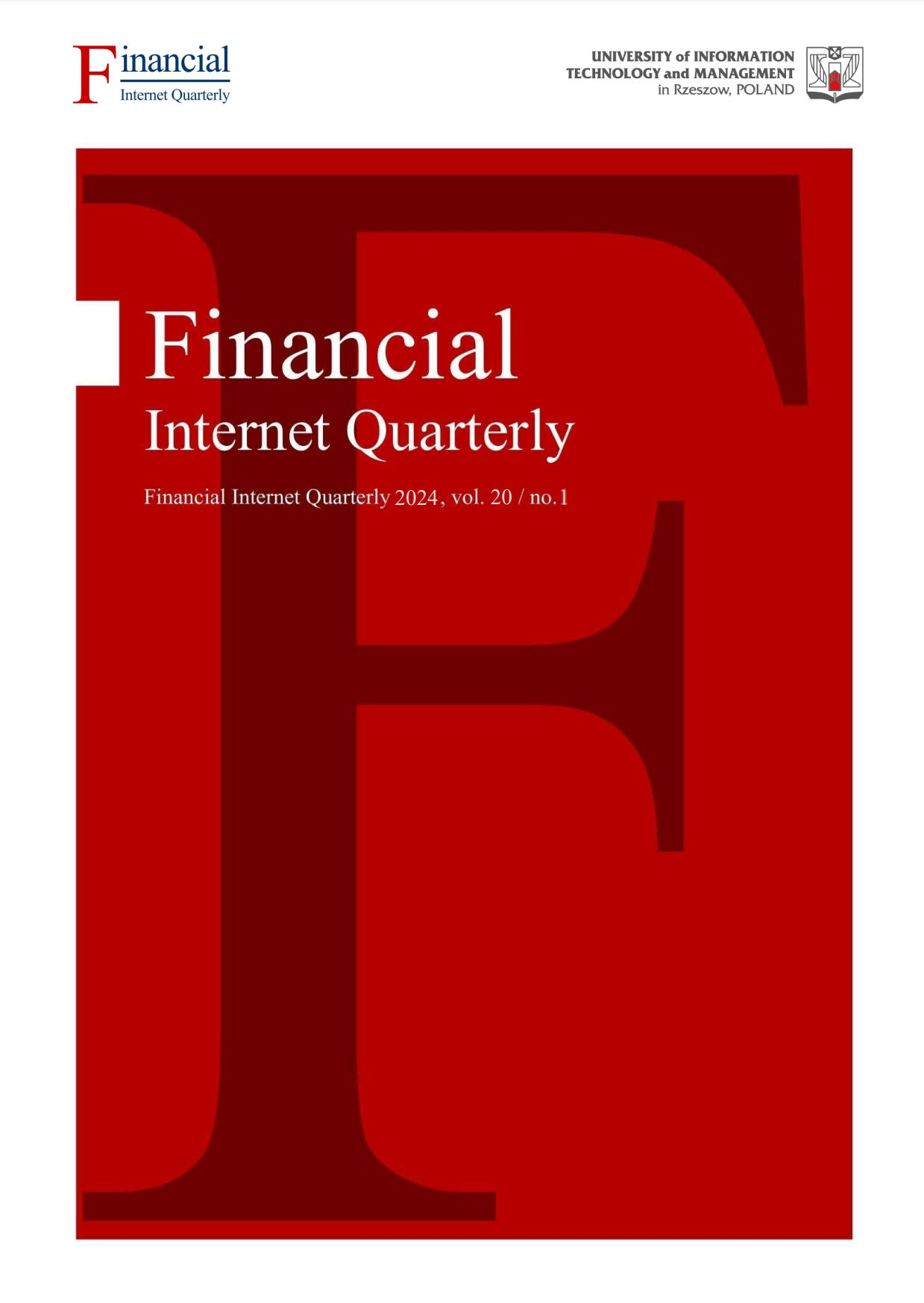 					View Vol. 20 No. 1 (2024): Financial Internet Quarterly
				