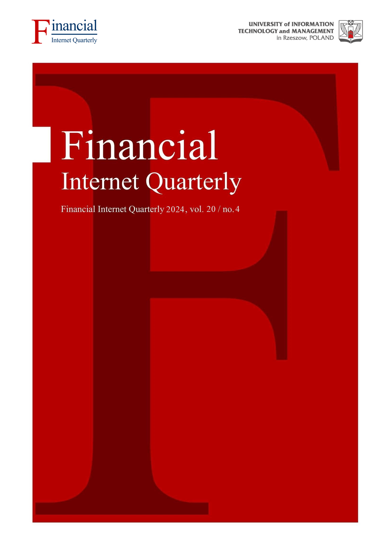 					View Vol. 20 No. 4 (2024): Financial Internet Quarterly
				